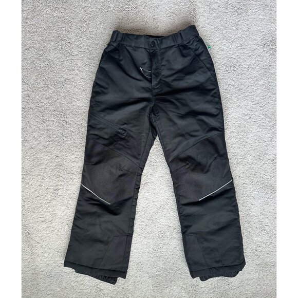 Swiss Tech Kids Black Snow Pants M (7-8) Adjustable Waist Reflective Trim - Picture 2 of 6